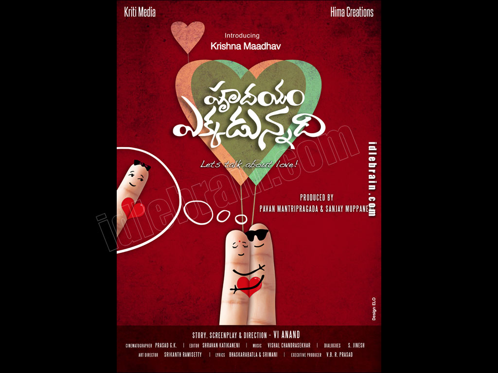 Hrudhayam Ekkadunnadi  wallpapers - Telugu cinema posters -   Krishna Maadhav